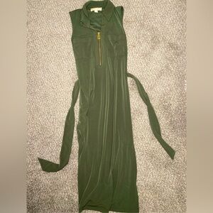 michael kors long green dresss